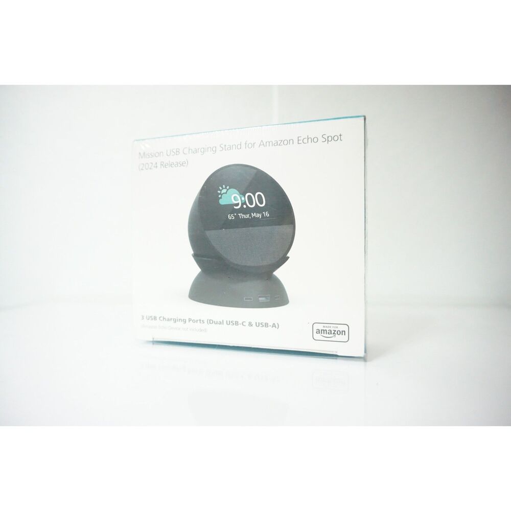 mission USB charging stand for amazon echo spot 2024 release